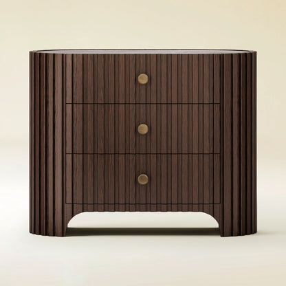 Sinclair Fluted Stone Nightstand