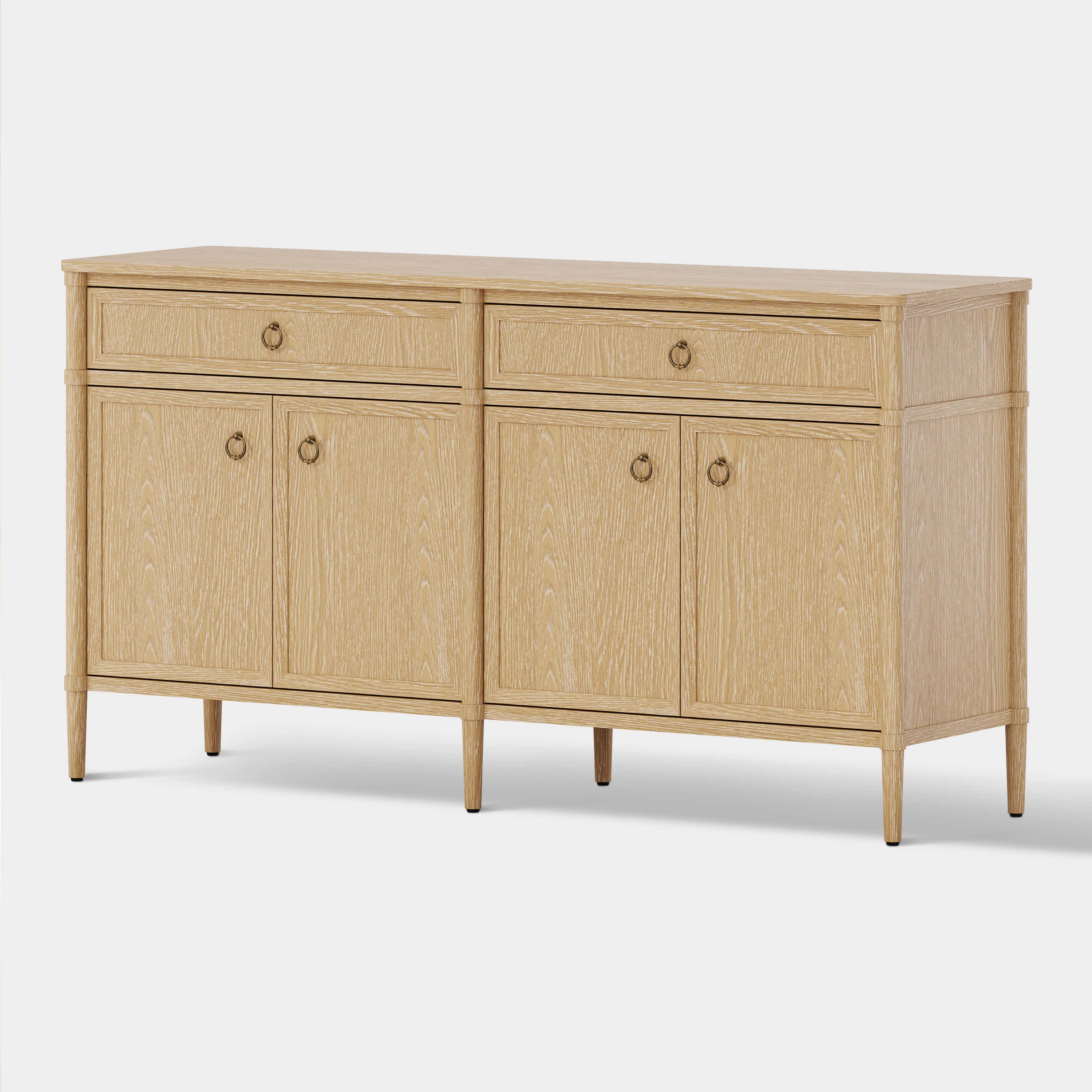 Maison Oak Finish 4-Door 2-Drawer Sideboard