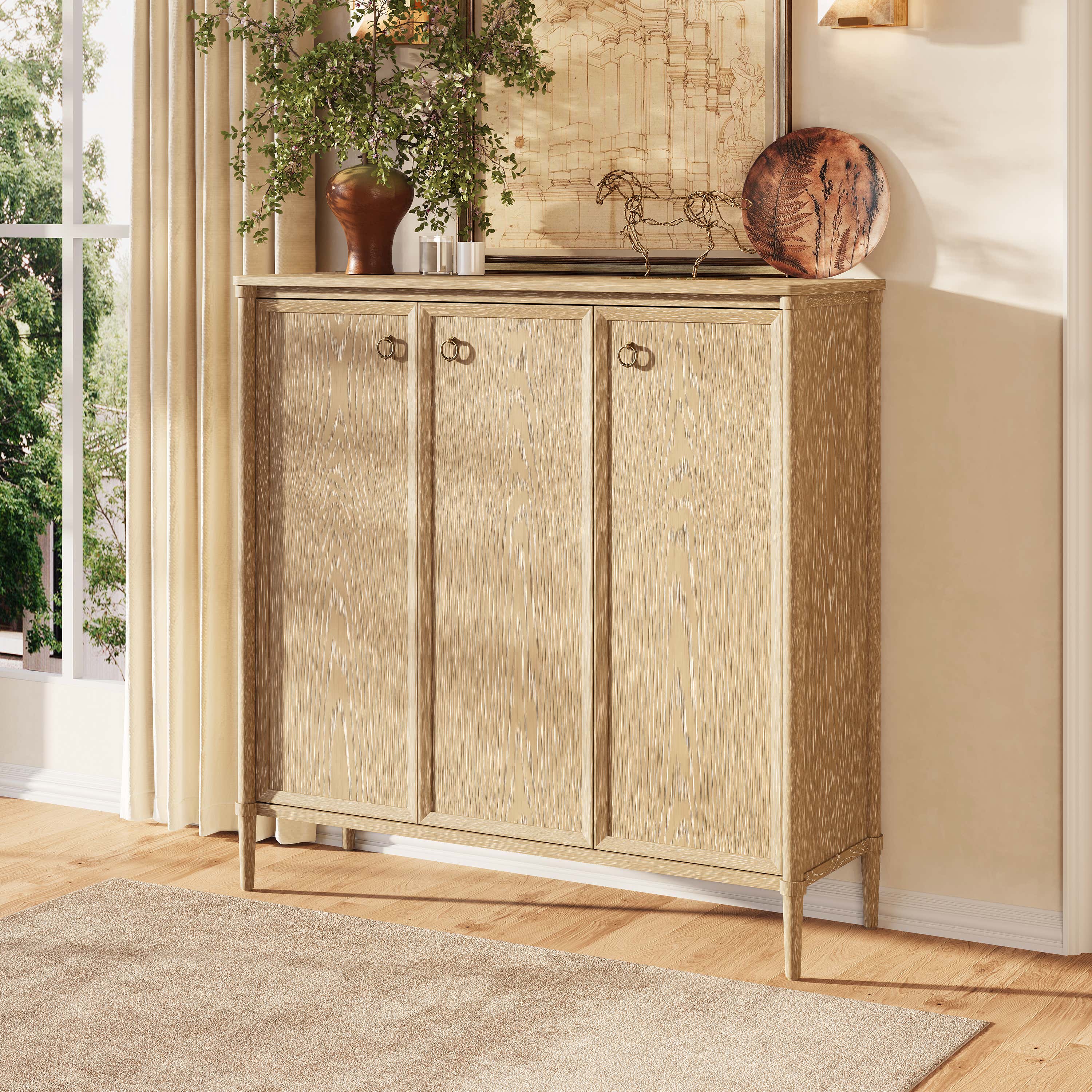 Maison Oak Shoe Storage Cabinet