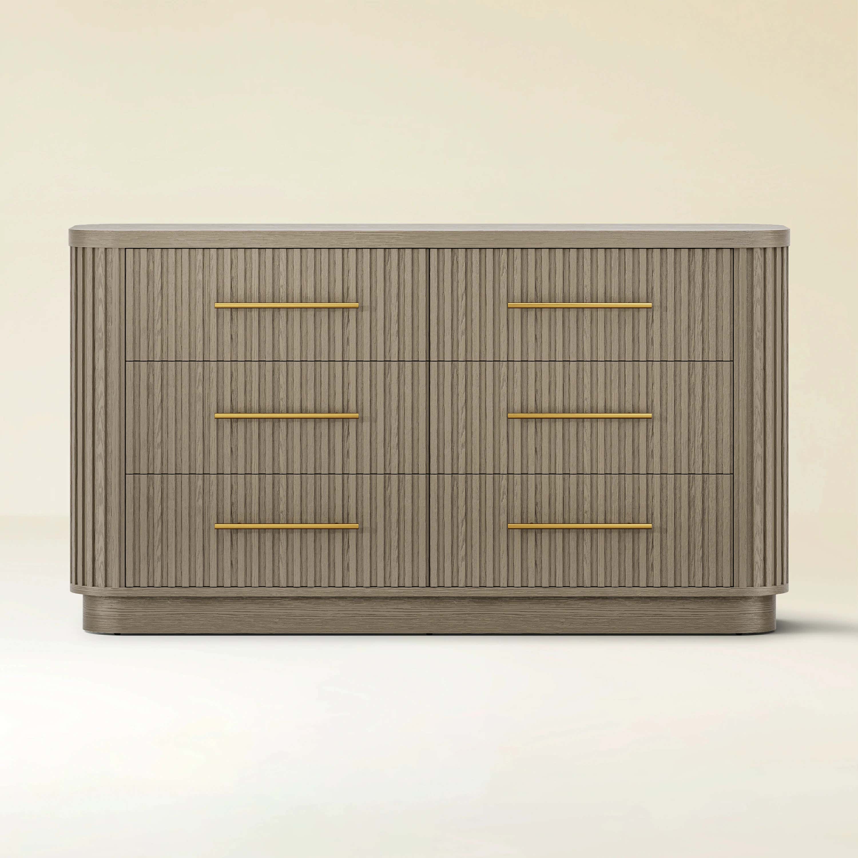 Sinclair Fluted 6-Drawer Chest 60"W