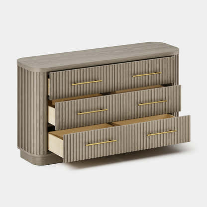 Sinclair Fluted 6-Drawer Chest 60"W