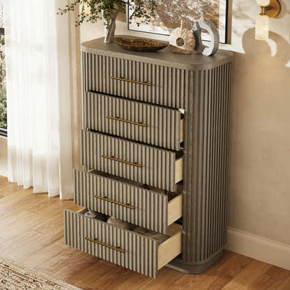 Sinclair Fluted 5-Drawer Chest 39"W