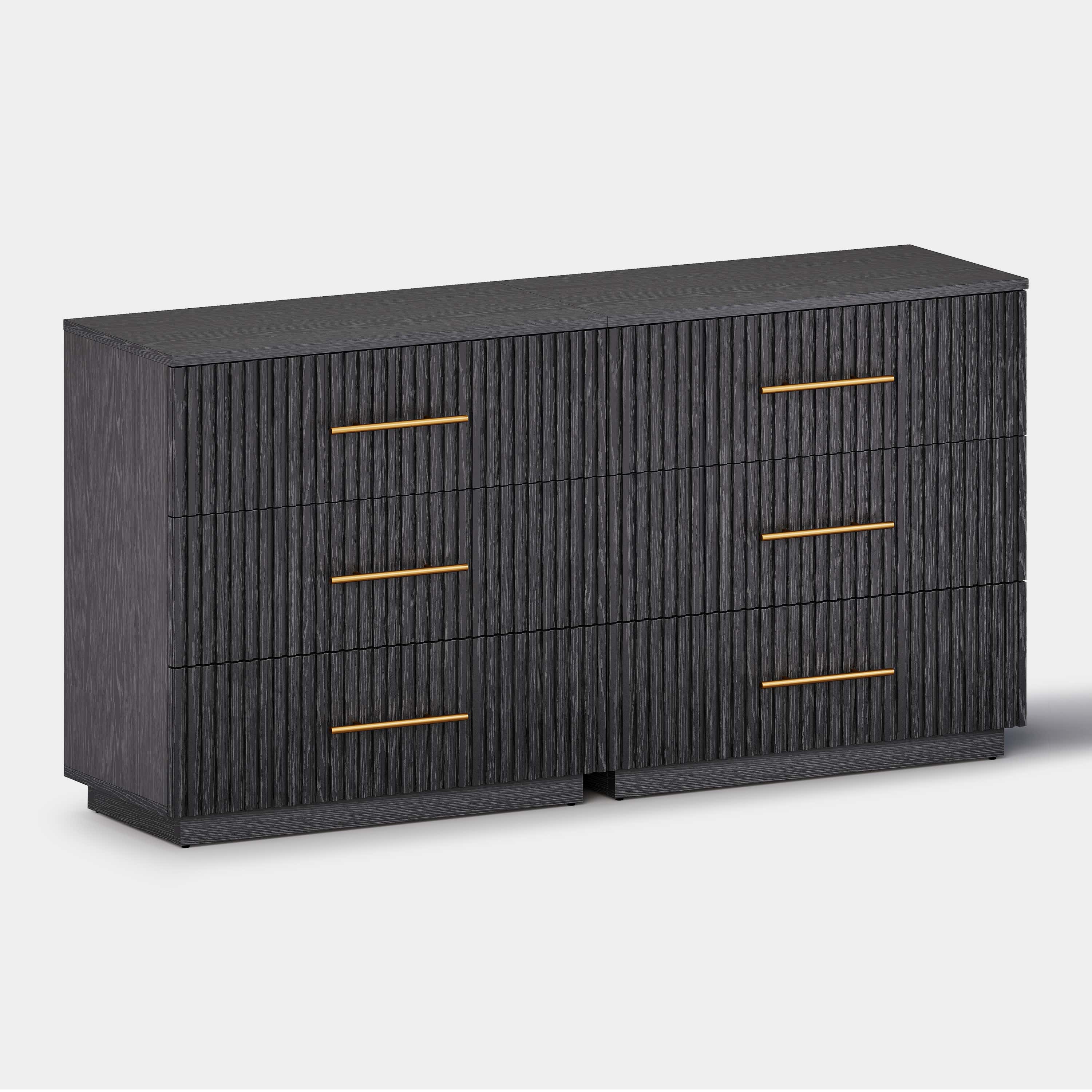 Holt 63“ Oak 6-Drawer Chest(Set of 2)