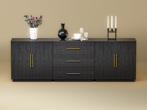 Holt Oak Modular Media Console (Set of 3)