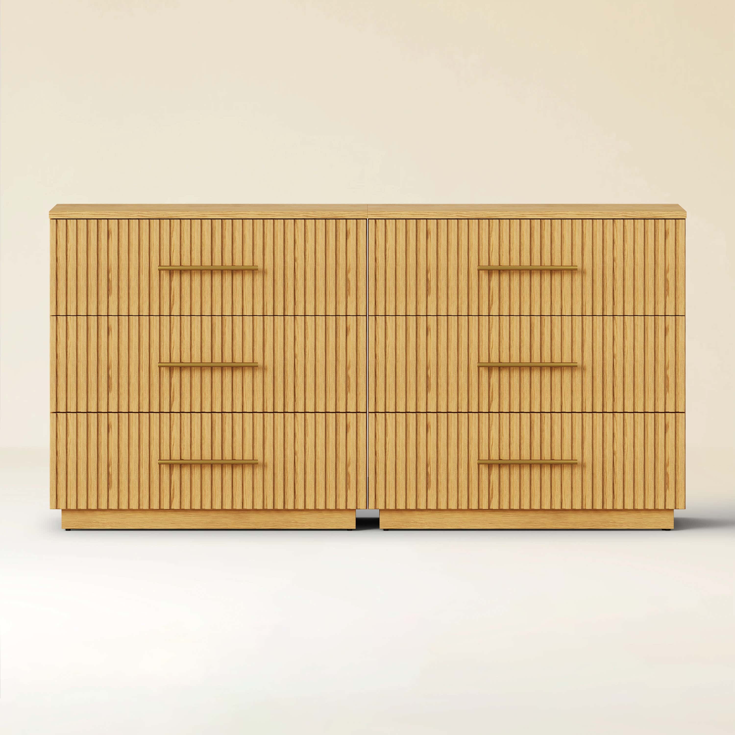 Holt 63“ Oak 6-Drawer Chest(Set of 2)