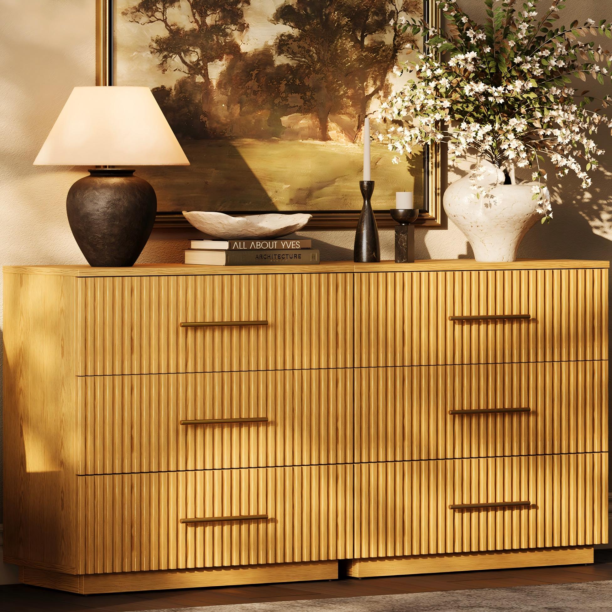 Holt 63“ Oak 6-Drawer Chest(Set of 2)