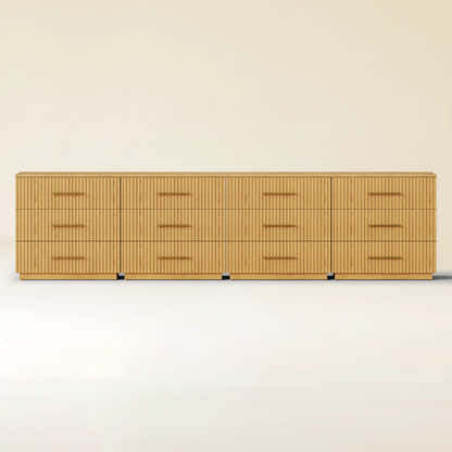 Holt 126" Oak 12-Drawer Chest(Set of 4)