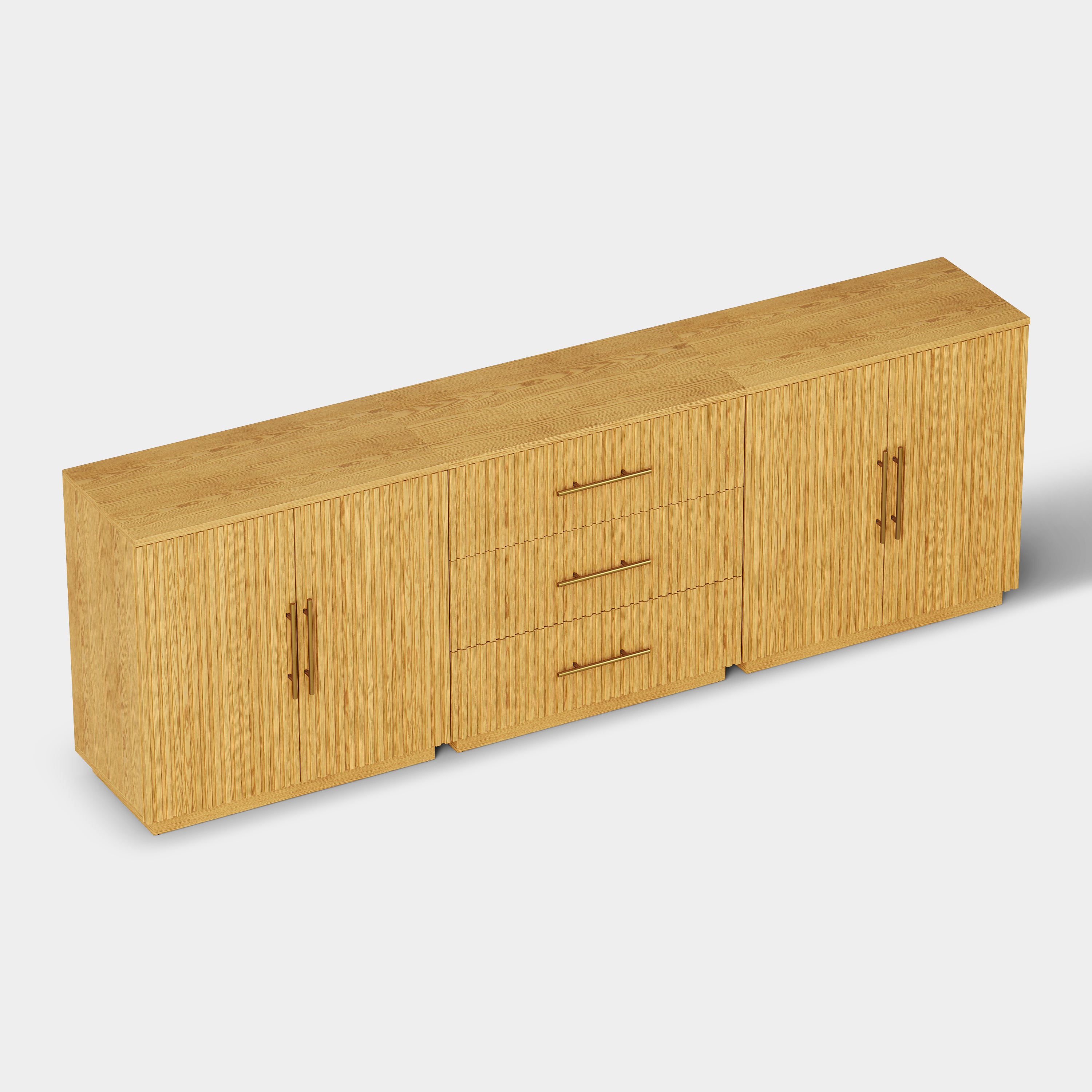 Holt Oak Modular Media Console (Set of 3)
