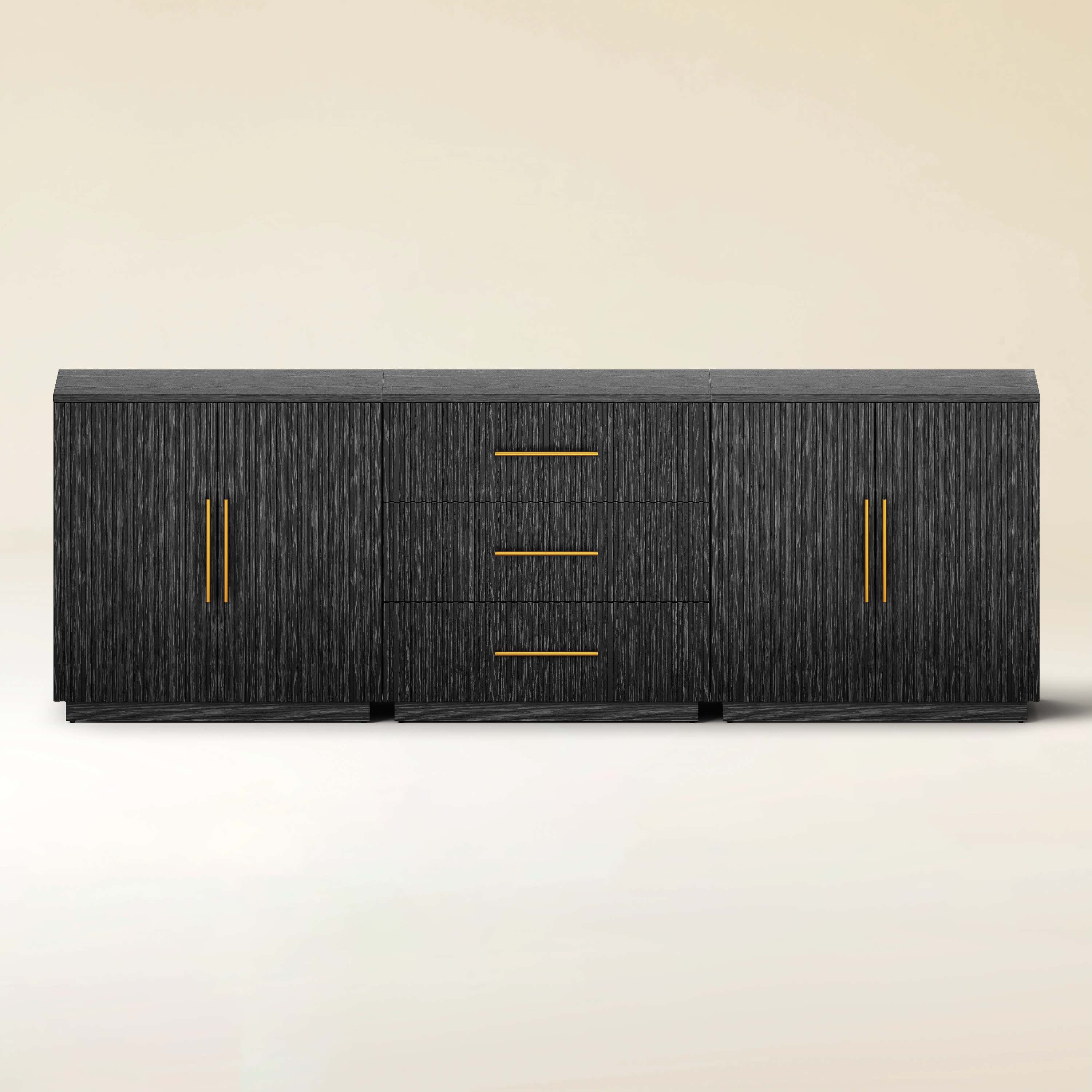 Holt Oak Modular Media Console (Set of 3)