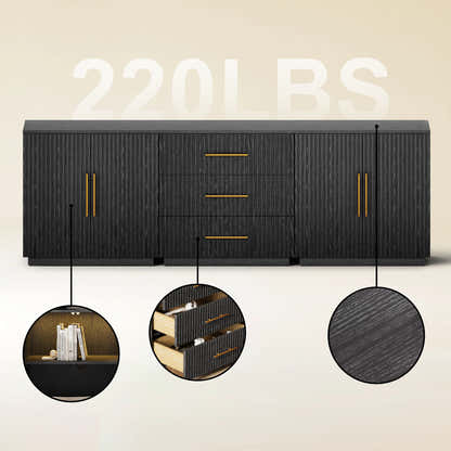 Holt Oak Modular Media Console (Set of 3)