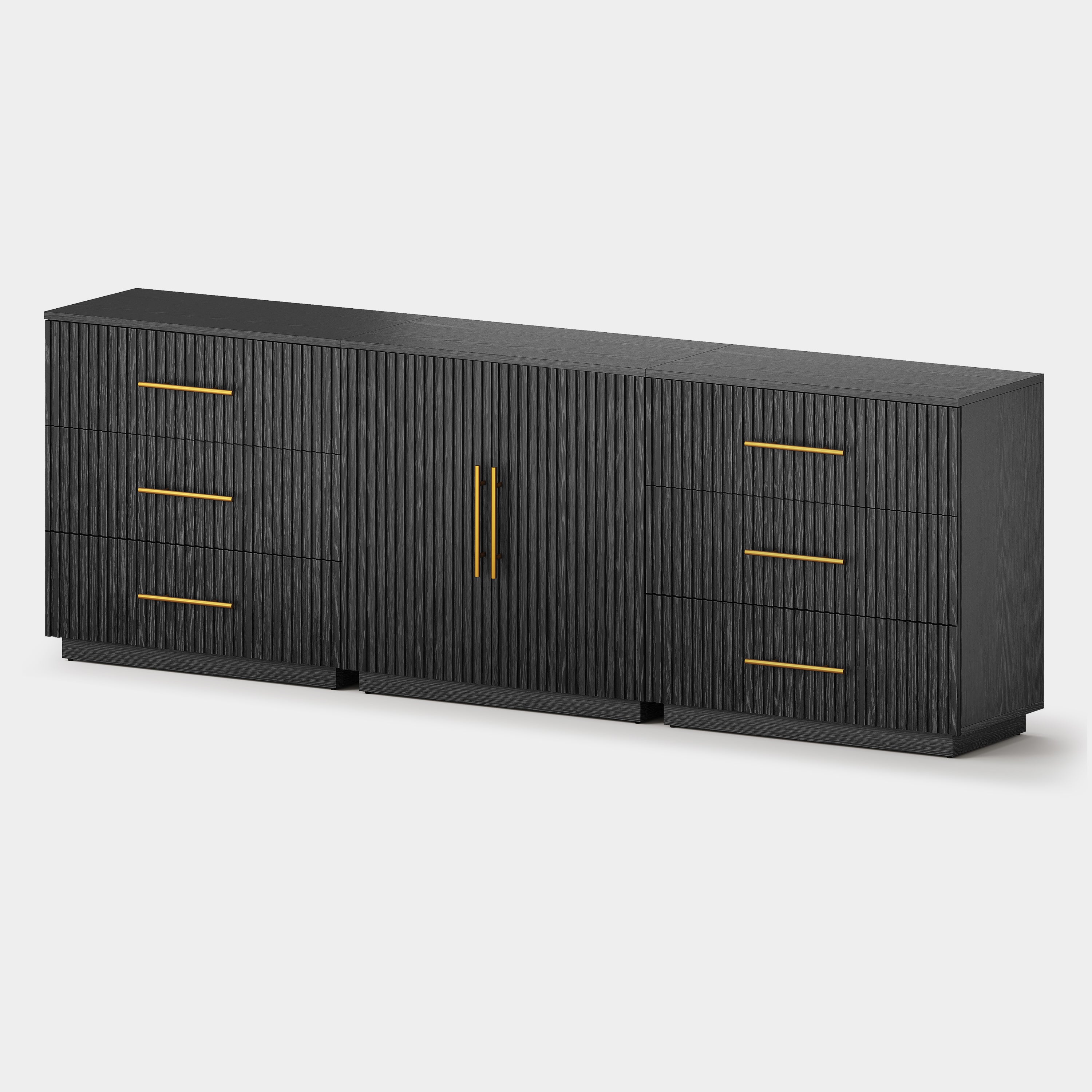 Holt Oak Modular Media Console (Set of 3)