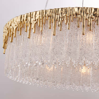 Rheo Crystal Glass Round Chandelier 24"D