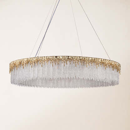 Rheo Crystal Glass Round Chandelier 40"D