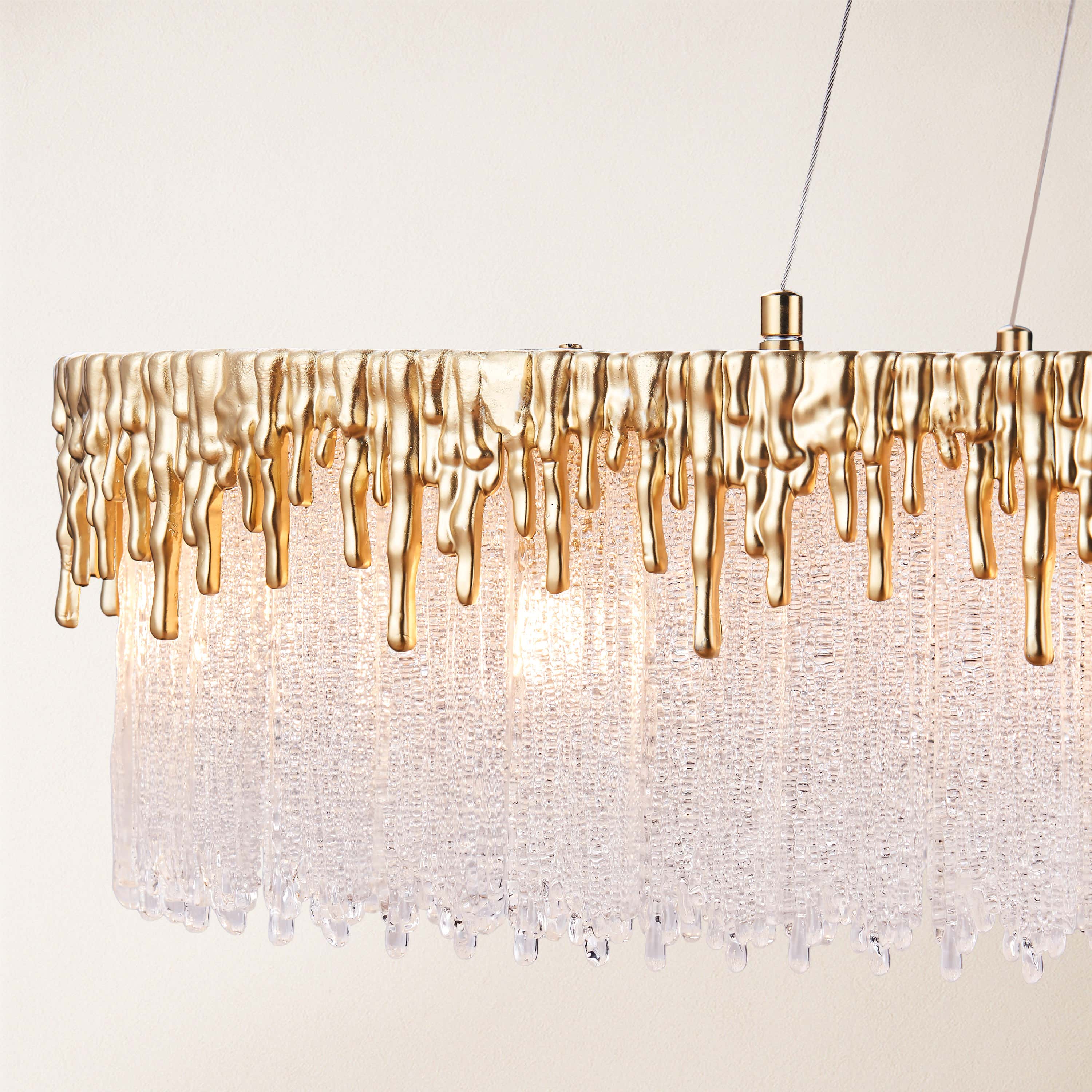 Rheo Crystal Glass Rectangular Chandelier 40"W