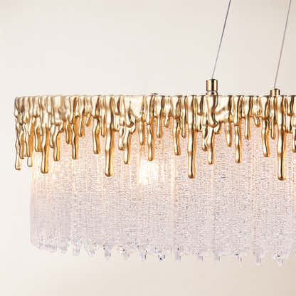 Rheo Crystal Glass Rectangular Chandelier 40"W