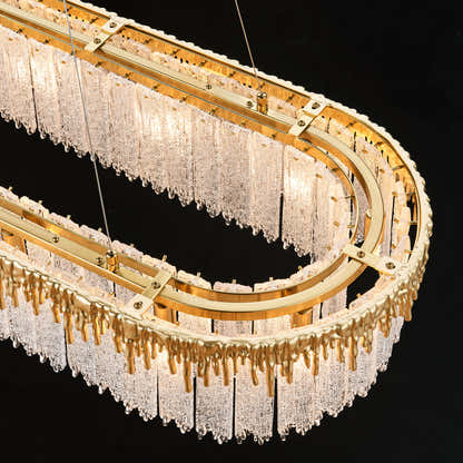 Rheo Crystal Glass Rectangular Chandelier 40"W