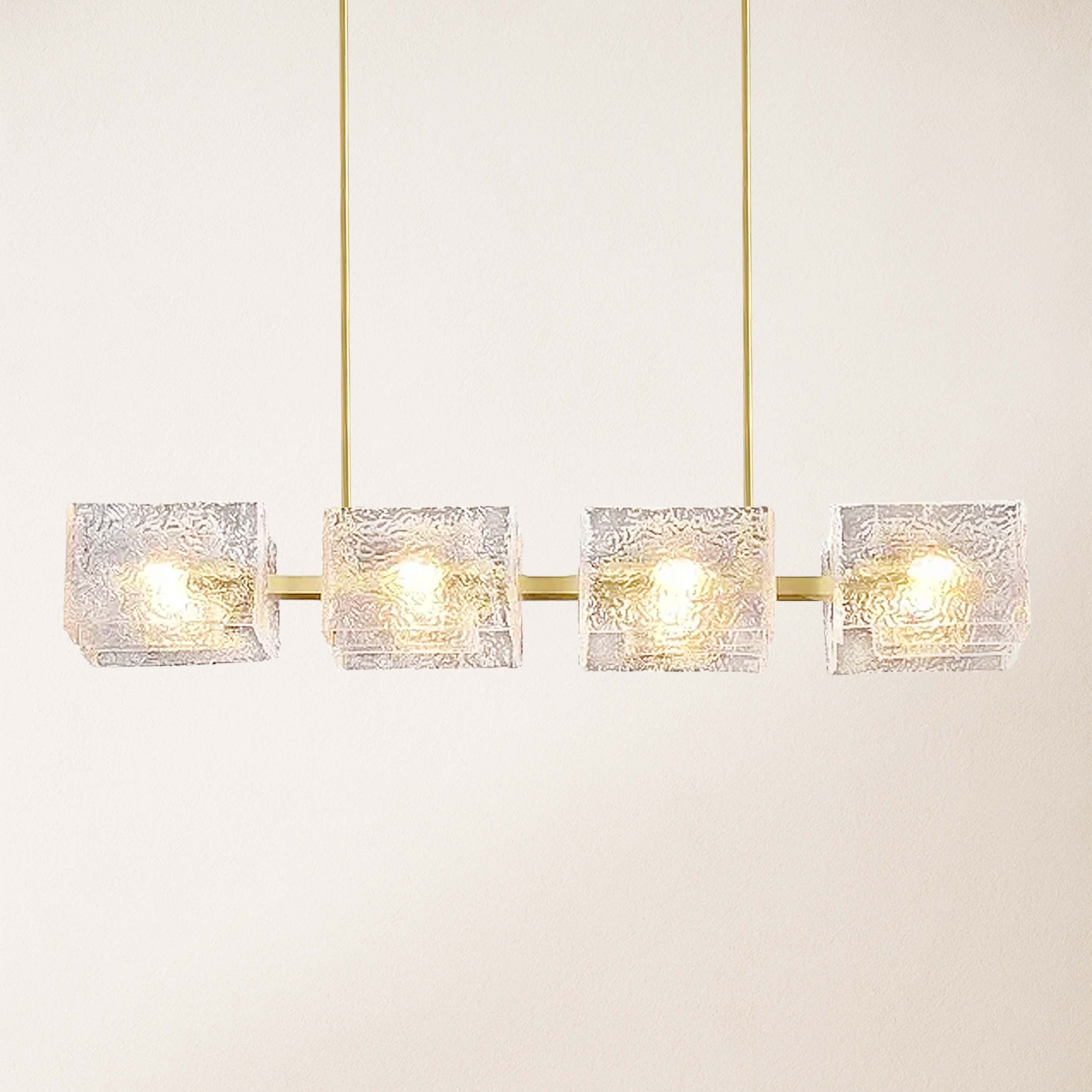 Vitreolith Glass Linear Chandelier 41"W