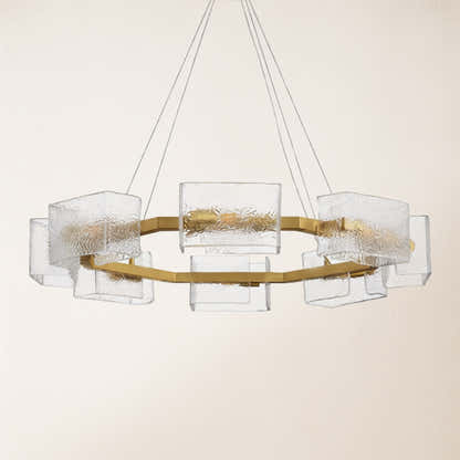 Vitreolith Glass Geometric Ring Chandelier 35"W