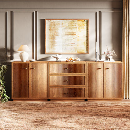 Avery Oak 3-Drawer Sideboard 90"W