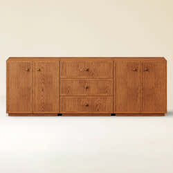 Avery Oak 3-Drawer Media Console 90