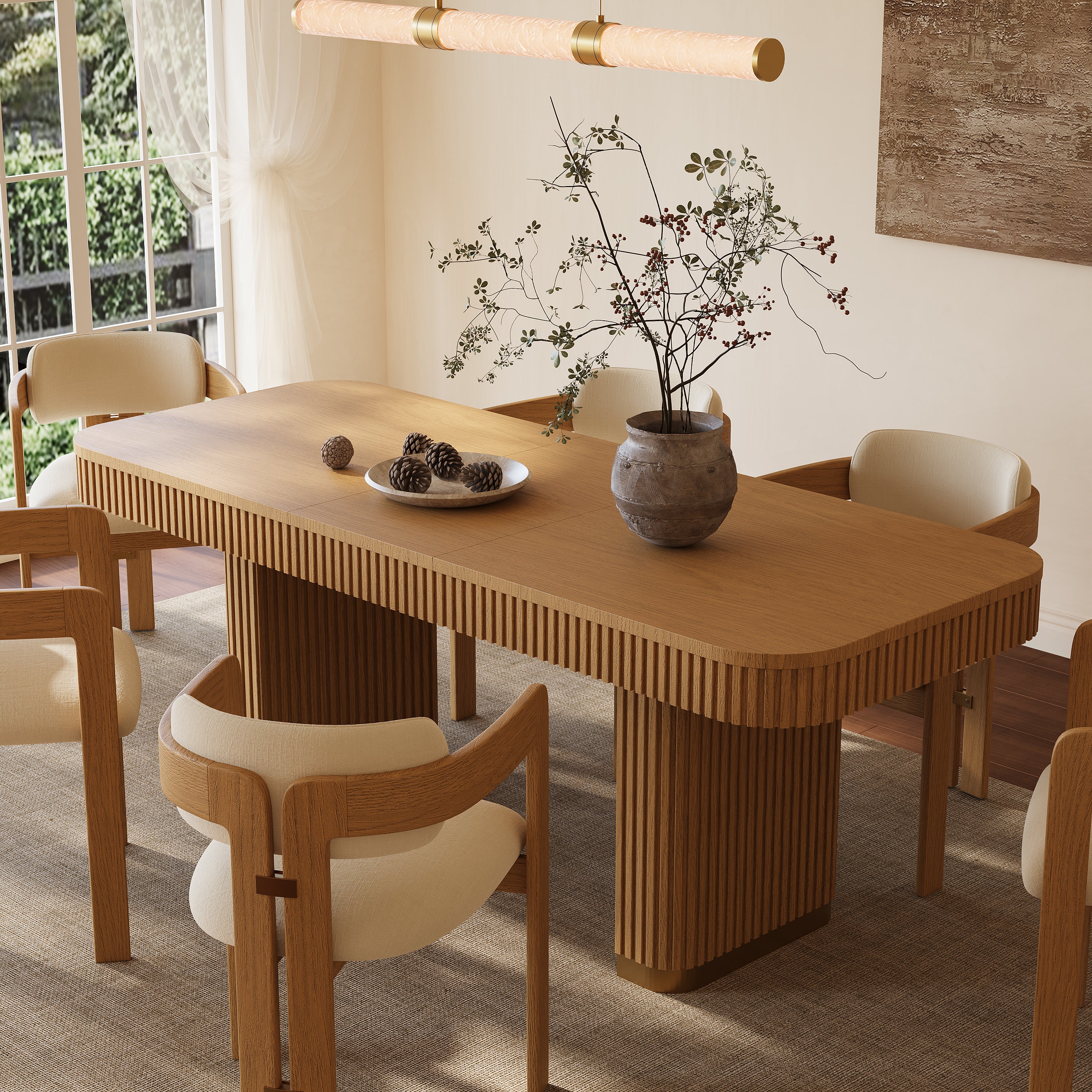 Hollin Rectangle Dining Table 63" Extend 78.7"