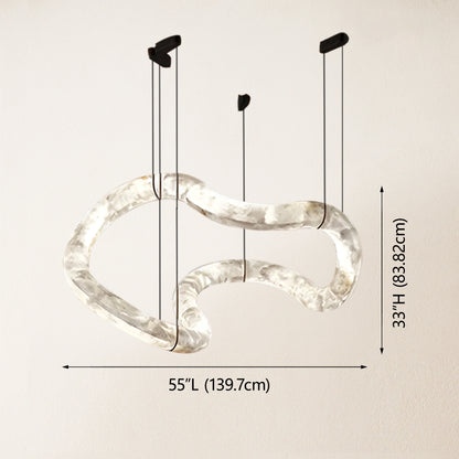 Symmetrischer Infinity-Kronleuchter aus Alabaster, 140 cm