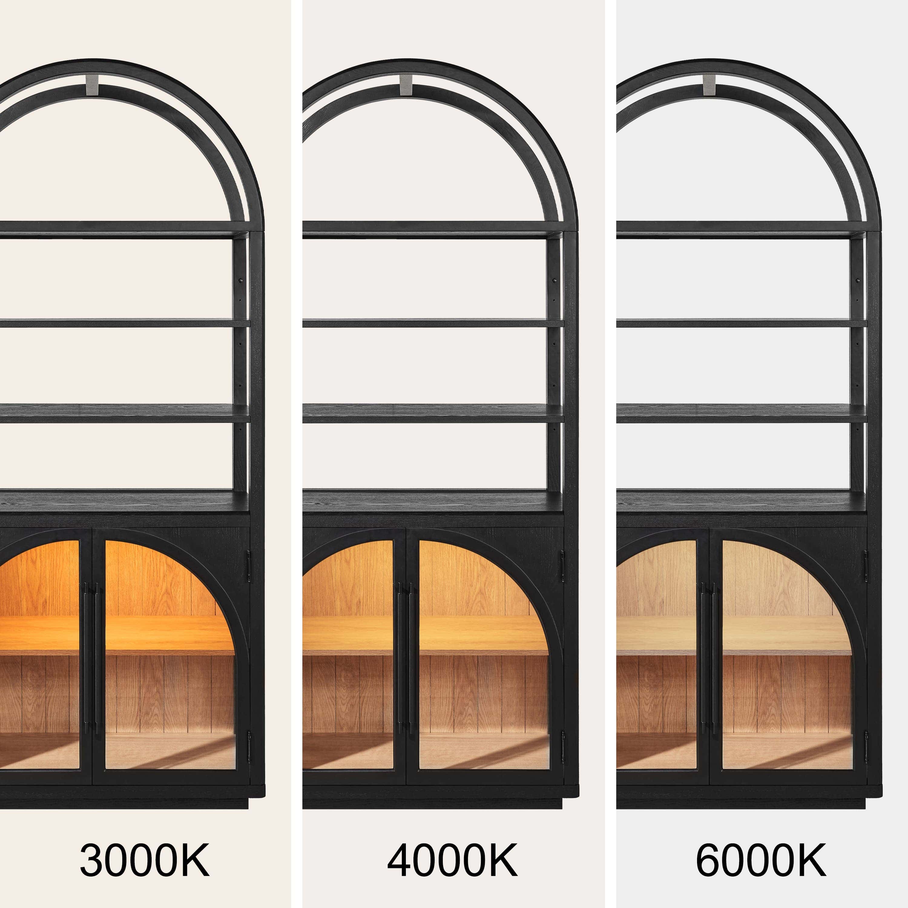 Alvar Arched Bookcase with Cabinet