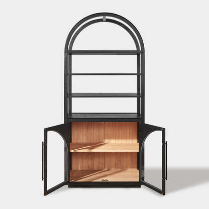 Alvar Arched Bookcase with Cabinet