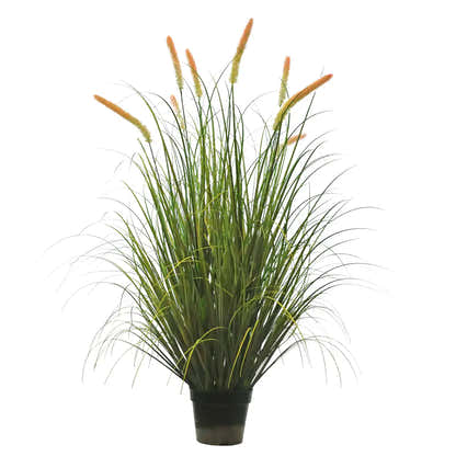 Künstlicher 8-köpfiger langer Katzenschwanz mit gebogenem Zwiebelgras-Bonsai, 18 cm hoch