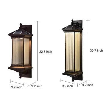 Vintage gestreiften Glas Schatten IP55 wasserdicht Retro Solar Lichter im Freien