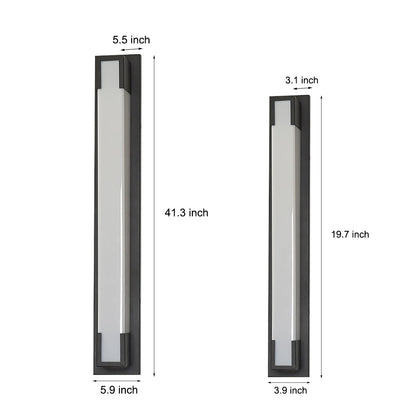 Retro rechteckige wasserdichte LED schwarze dekorative Außenwandleuchten