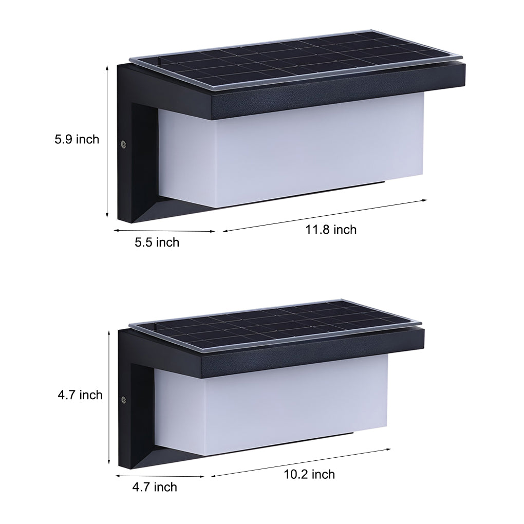 Rechteckige wasserdichte Lichtsteuerung Induktions-Schwarz-moderne Solarleuchter