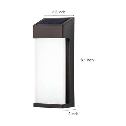 Kraken Rectangular Solar Outdoor Wall Light 2 Pcs