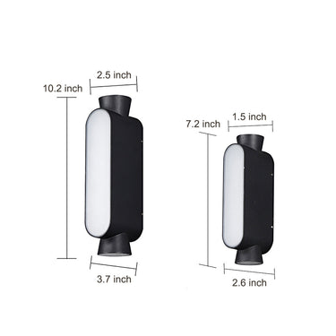 Wasserdichte LED-Auf- und Ablichter Schwarze moderne Außenwandleuchte