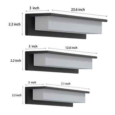 Minimalistische rechteckige wasserdichte LED-moderne Solar-Wandleuchte Außenleuchten