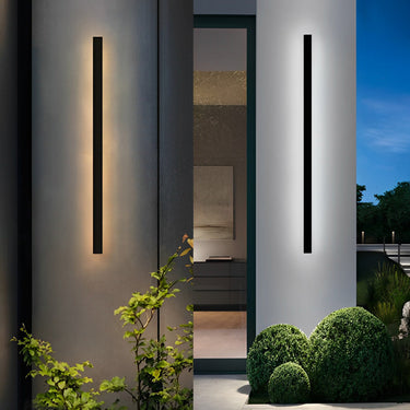 Minimalistische lange lineare LED wasserdicht schwarz moderne Solar Wandleuchte Beleuchtung
