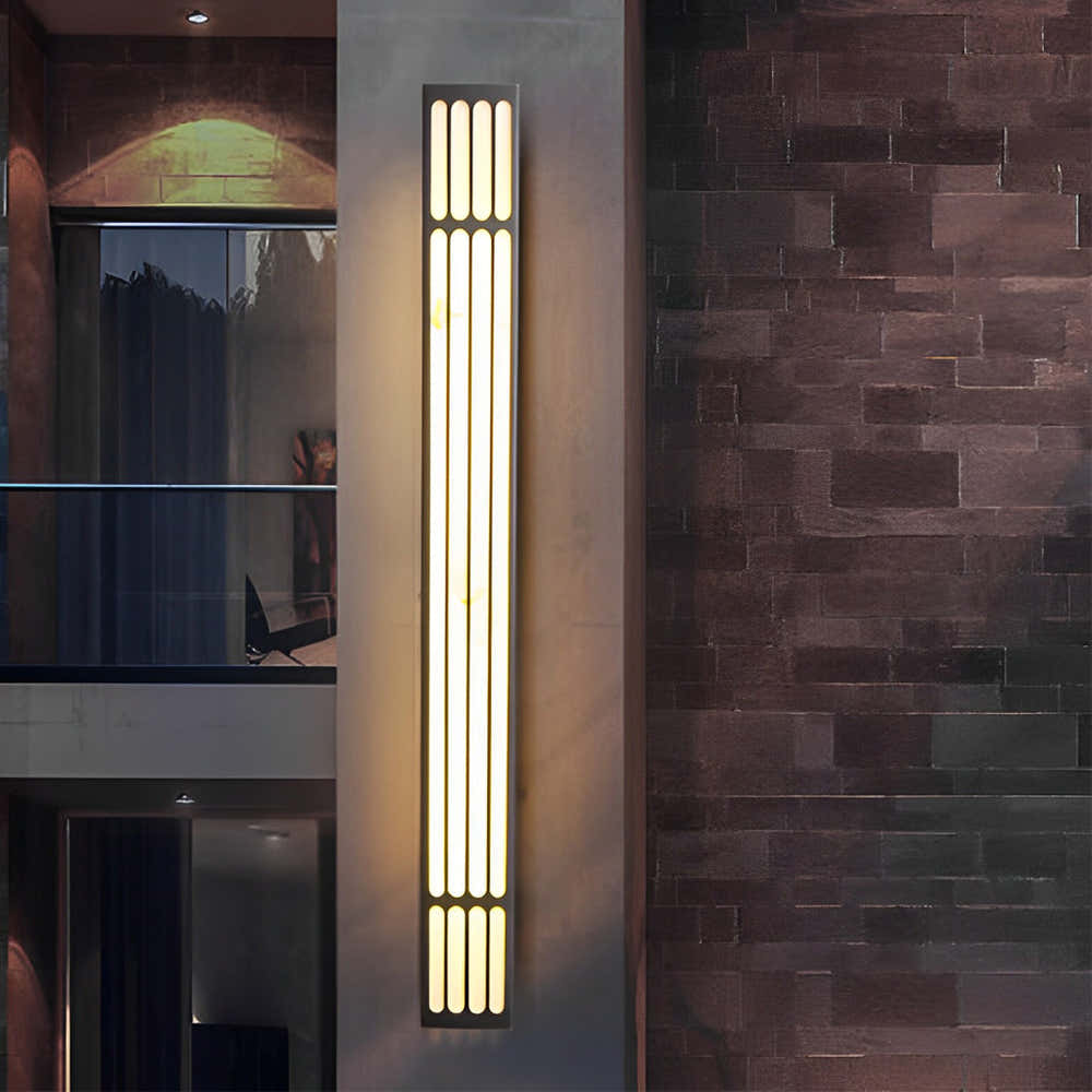 Lange rechteckige wasserdichte schwarze moderne LED-Außenwandleuchte