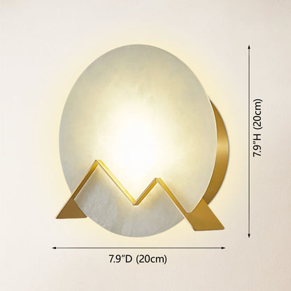 Alabaster-Wandleuchte mit Buchstaben „M“ und 20 cm Durchmesser