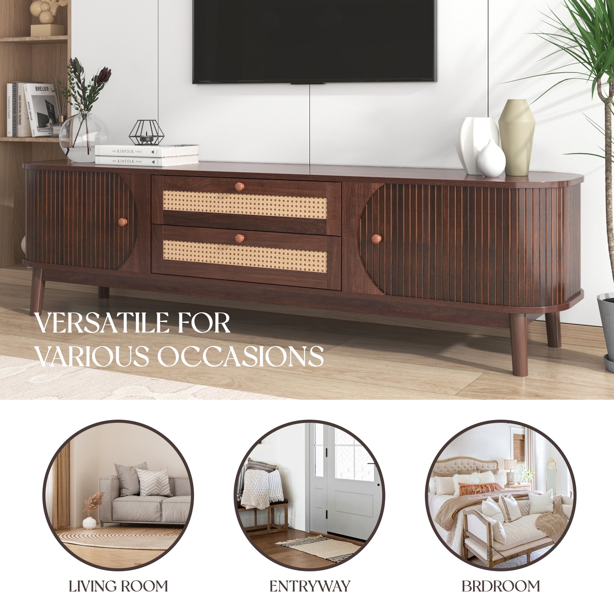 MARIS RATTAN MEDIA CONSOLE 64"