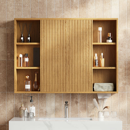 Isla Oak Bathroom Wall Mirror And Vanity Set