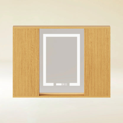 Isla Badezimmer-Wandspiegel aus Eiche, 89,9 cm