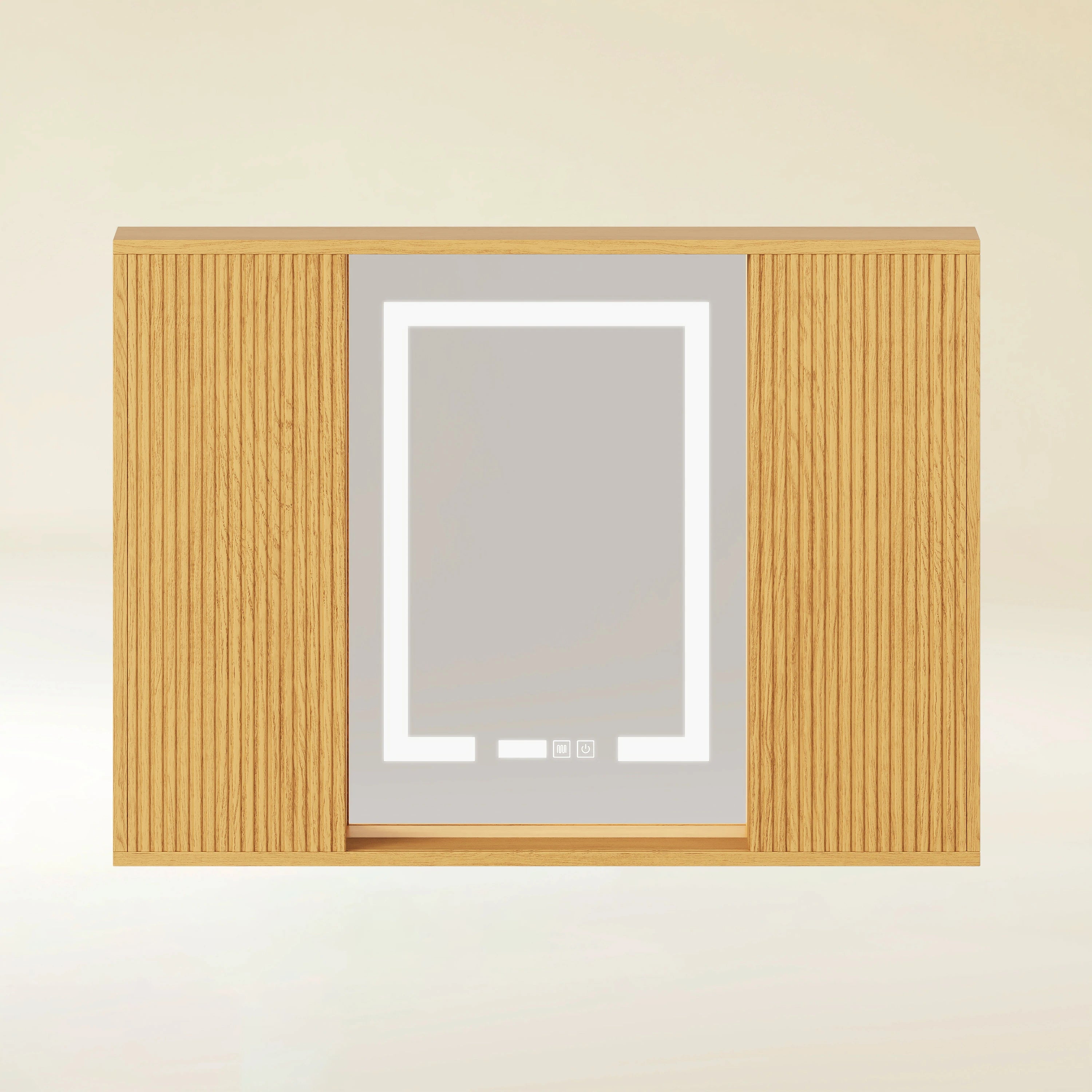 Isla Oak Bathroom Wall Mirror And Vanity Set