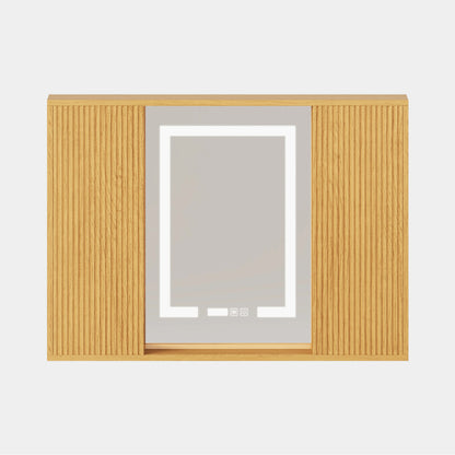 Isla Oak Bathroom Wall Mirror And Vanity Set