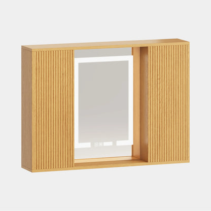 Isla Oak Bathroom Wall Mirror And Vanity Set