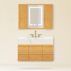 Isla Oak Bathroom Wall Mirror And Vanity Set
