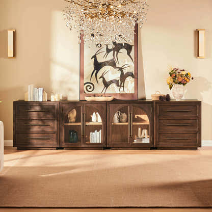 Alvar Arched 126″ Modulare Medienkonsole aus Eiche (4er-Set)