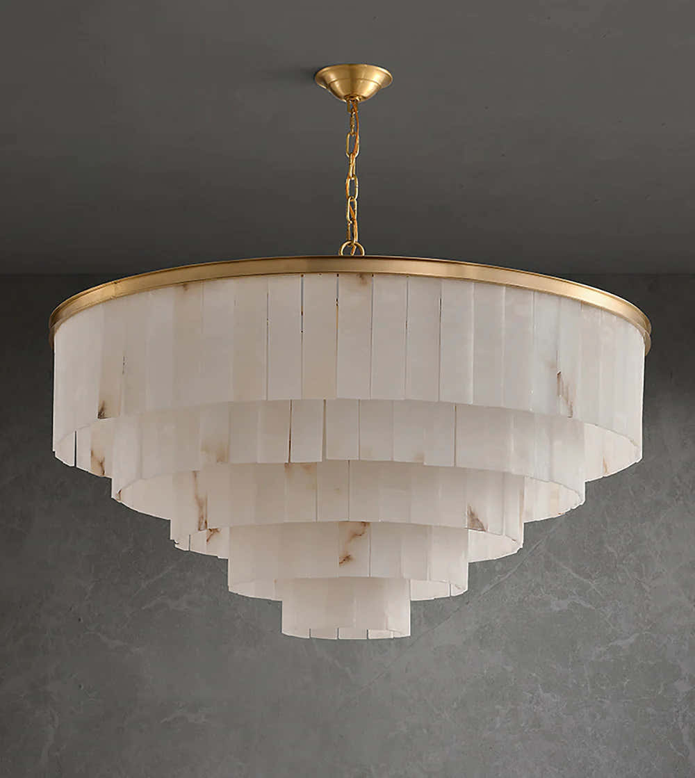 Montrava Alabaster Tiered  Round Chandelier