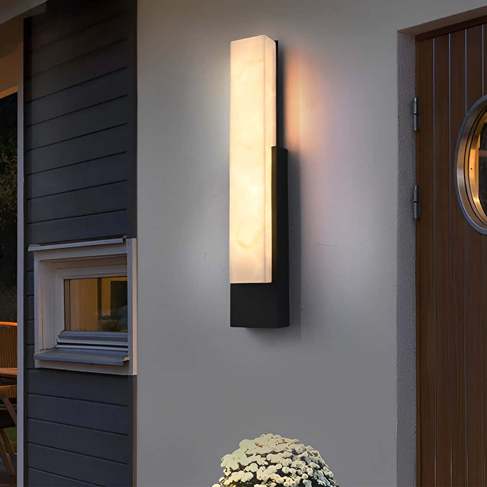 Obsidian Imitation Marble Shade Outdoor Wall Light