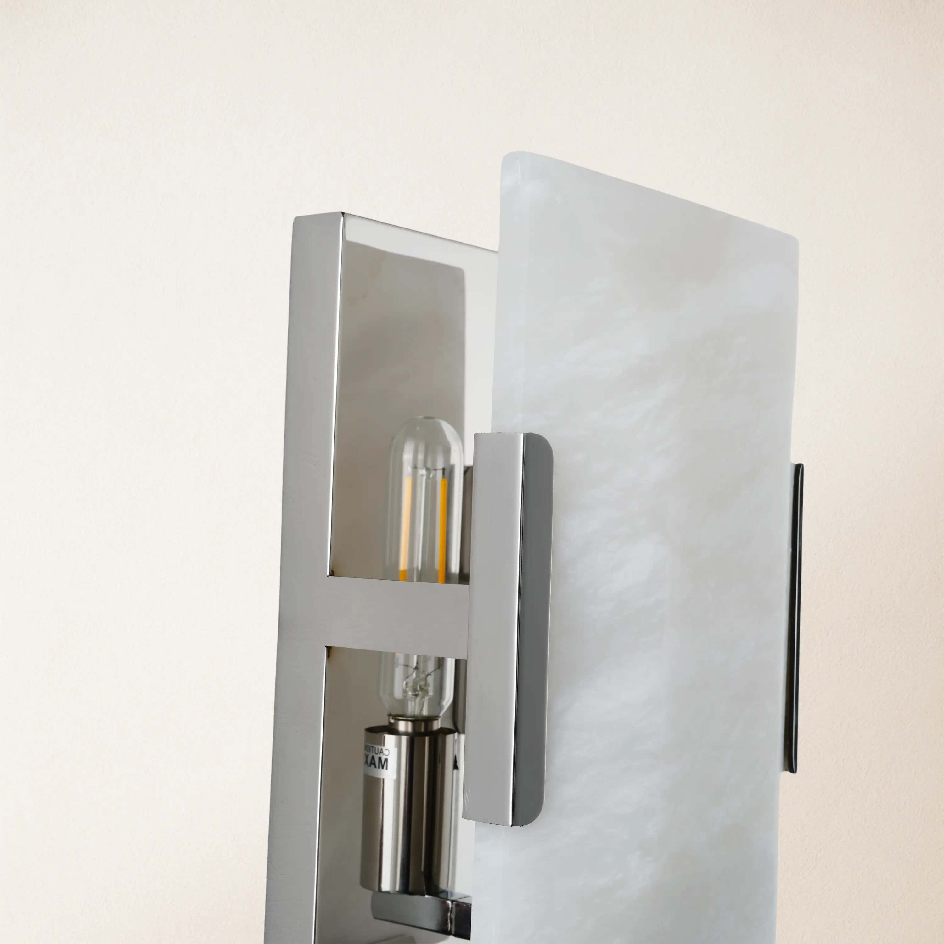 Maris Alabaster Wall Sconce 10"H#Finish_Slver