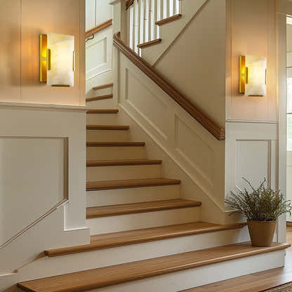 Maris Alabaster Wall Sconce 10"H#Finish_Gold